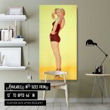 Marilyn Monroe Pin Up Portrait canvas wall art shown in a modern interior