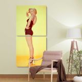 Marilyn Monroe Pin Up Portrait two panel canvas wall art room mockup