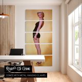 Marilyn Monroe Standing Pin Up Portrait five panel canvas wall art office mockup