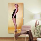 Marilyn Monroe Standing Pin Up Portrait two panel canvas wall art room mockup