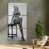 Marilyn Monroe River of No Return Portrait three panel canvas print in a contemporary interior