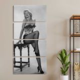 Marilyn Monroe River of No Return Portrait three panel canvas wall art room mockup