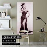 Marilyn Monroe Saloon Showgirl Portrait canvas wall art shown in a modern interior