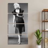 Marilyn Monroe Some Like It Hot Portrait three panel canvas wall art room mockup