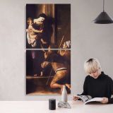 Madonna di Loreto Caravaggio c1604 6 by Caravaggio canvas wall art mockup 04