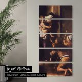 Madonna di Loreto Caravaggio c1604 6 by Caravaggio canvas wall art in a contemporary room