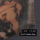 Michelangelo Merisi da Caravaggio Jupiter Neptune and Pluto WGA04203 by Caravaggio close up showing gallery canvas texture and depth