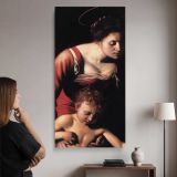 Michelangelo Merisi da Caravaggio Madonna Palafrenieri detail WGA04168 by Caravaggio canvas wall art mockup 02