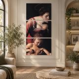 Michelangelo Merisi da Caravaggio Madonna Palafrenieri detail WGA04168 by Caravaggio canvas wall art displayed in an interior