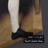 Philip IV in Brown and Silver by Diego Velazquez close up showing gallery canvas texture and depth