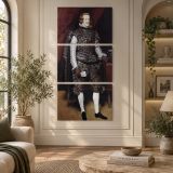 Philip IV in Brown and Silver by Diego Velazquez canvas wall art displayed in an interior
