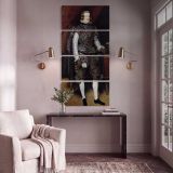 Philip IV in Brown and Silver by Diego Velazquez canvas print shown in a styled interior