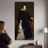 Lady Antonia de Ipenarrieta and Her Son by Diego Velazquez canvas wall art mockup 02