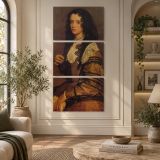 Portrait of a Young Woman by Diego Velazquez canvas wall art displayed in an interior