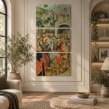 The Entry into Jerusalem by Master of the Thuison Altarpiece canvas wall art displayed in an interior