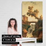 Landscape with a Waterfall by Hubert Robert canvas wall art mockup 03