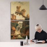 Landscape with a Waterfall by Hubert Robert canvas wall art mockup 04