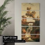 Landscape with a Waterfall by Hubert Robert canvas wall art in a contemporary room