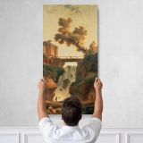Landscape with a Waterfall by Hubert Robert Canvas Wall Art Print