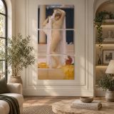 The Bath of Psyche by Frederic Leighton canvas wall art displayed in an interior