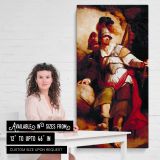 Sir Arthegal the Knight of Justice with Talus by John Hamilton Mortimer canvas wall art mockup 03