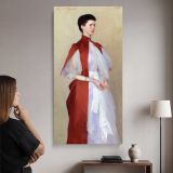 Portrait of Mrs Robert Harrison by John Singer Sargent canvas wall art mockup 02