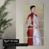 Portrait of Mrs Robert Harrison by John Singer Sargent canvas wall art in a contemporary room