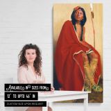 Native American Chief in a Red Blanket canvas wall art mockup 03