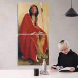 Native American Chief in a Red Blanket canvas wall art mockup 04