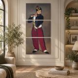 The Fifer by Edouard Manet canvas wall art displayed in an interior