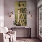 Woman in a White Dress canvas print shown in a styled interior