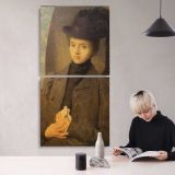 Young Woman in a Brown Hat canvas wall art mockup 04