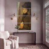 Young Woman in a Brown Hat canvas print shown in a styled interior