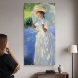 Lady in White by the Water canvas wall art mockup 02