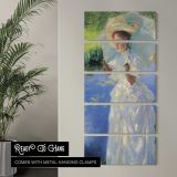 Lady in White by the Water canvas wall art in a contemporary room