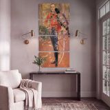 Ceremonial Officer in Red Uniform canvas print shown in a styled interior