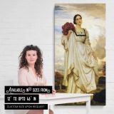 Woman in White in a Mountain Landscape by Frederic Leighton canvas wall art mockup 03