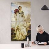 Woman in White in a Mountain Landscape by Frederic Leighton canvas wall art mockup 04