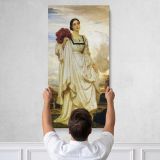 Woman in White in a Mountain Landscape by Frederic Leighton Canvas Wall Art Print