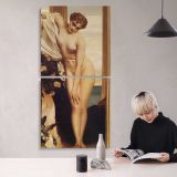 Classical Female Nude by Frederic Leighton canvas wall art mockup 04
