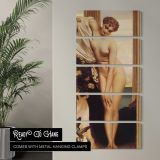 Classical Female Nude by Frederic Leighton canvas wall art in a contemporary room