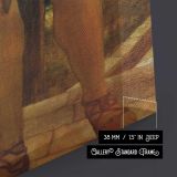 The Farewell Embrace by Frederic Leighton close up showing gallery canvas texture and depth
