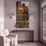 The Farewell Embrace by Frederic Leighton canvas print shown in a styled interior