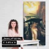 Classical Figures at a Fountain by Frederic Leighton canvas wall art mockup 03