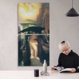 Classical Figures at a Fountain by Frederic Leighton canvas wall art mockup 04