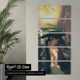 Classical Figures at a Fountain by Frederic Leighton canvas wall art in a contemporary room