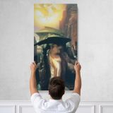 Classical Figures at a Fountain by Frederic Leighton Canvas Wall Art Print