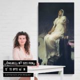 Seated Woman in White by Frederic Leighton canvas wall art mockup 03