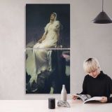 Seated Woman in White by Frederic Leighton canvas wall art mockup 04