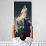 Seated Woman in White by Frederic Leighton Canvas Wall Art Print